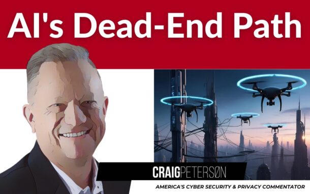 Futuristic digital landscape showing a large wall symbolizing the limitations of Large Language Models, with contrasting pathways to AGI on either side.